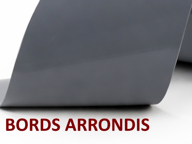 PVC souple gris opaque avec bord arrondis
